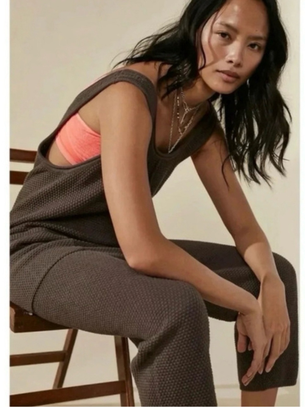 FP Beach By Free People: “Hailee”Sweater Beach Romper in Minx|NWOT